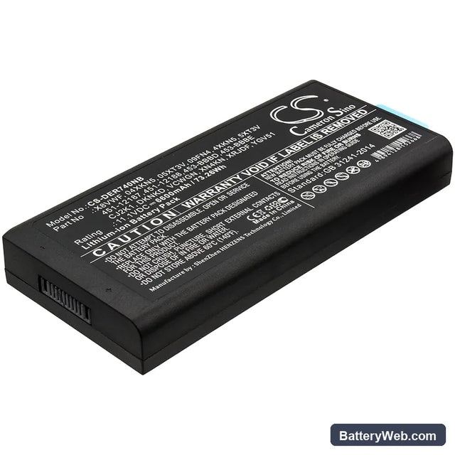 Dell Latitude 14 Rugged 7404 Replacement Battery, 11.1V, 6600mAh, Li-ion 1