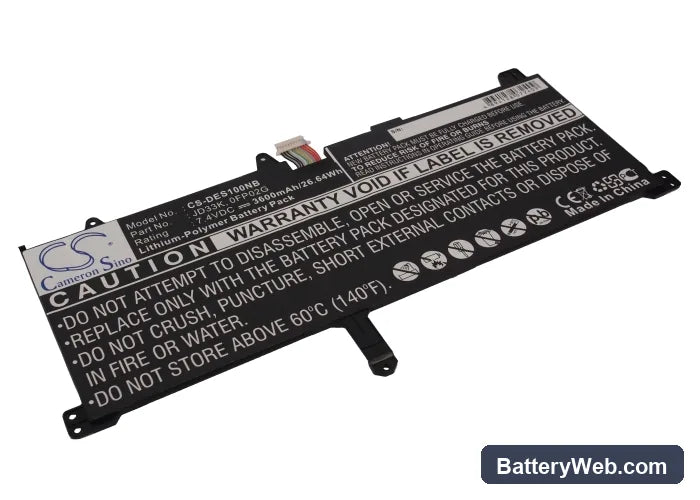 Dell XPS 10 Replacement Battery, 7.4V, 3600mAh, Li-Polymer 1