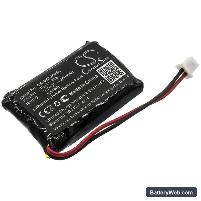 Educator ET-300Receiver Replacement Battery, 3.7V, 300mAh, Li-Polymer 1