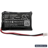 Educator ET-300Receiver Replacement Battery, 3.7V, 300mAh, Li-Polymer 3