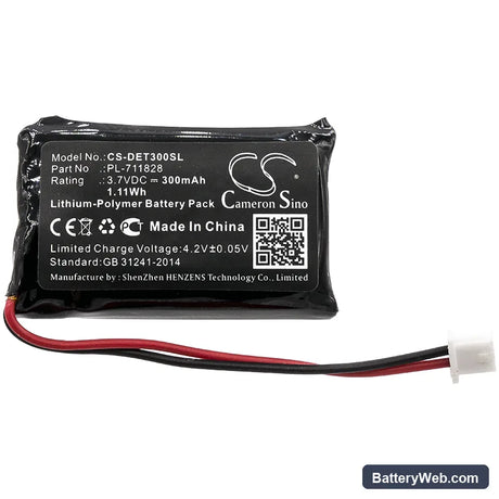 Educator ET-300Receiver Replacement Battery, 3.7V, 300mAh, Li-Polymer 3