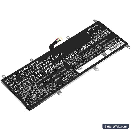 Dell Venue 10 Pro Replacement Battery, 7.4V, 4100mAh, Li-Polymer 1