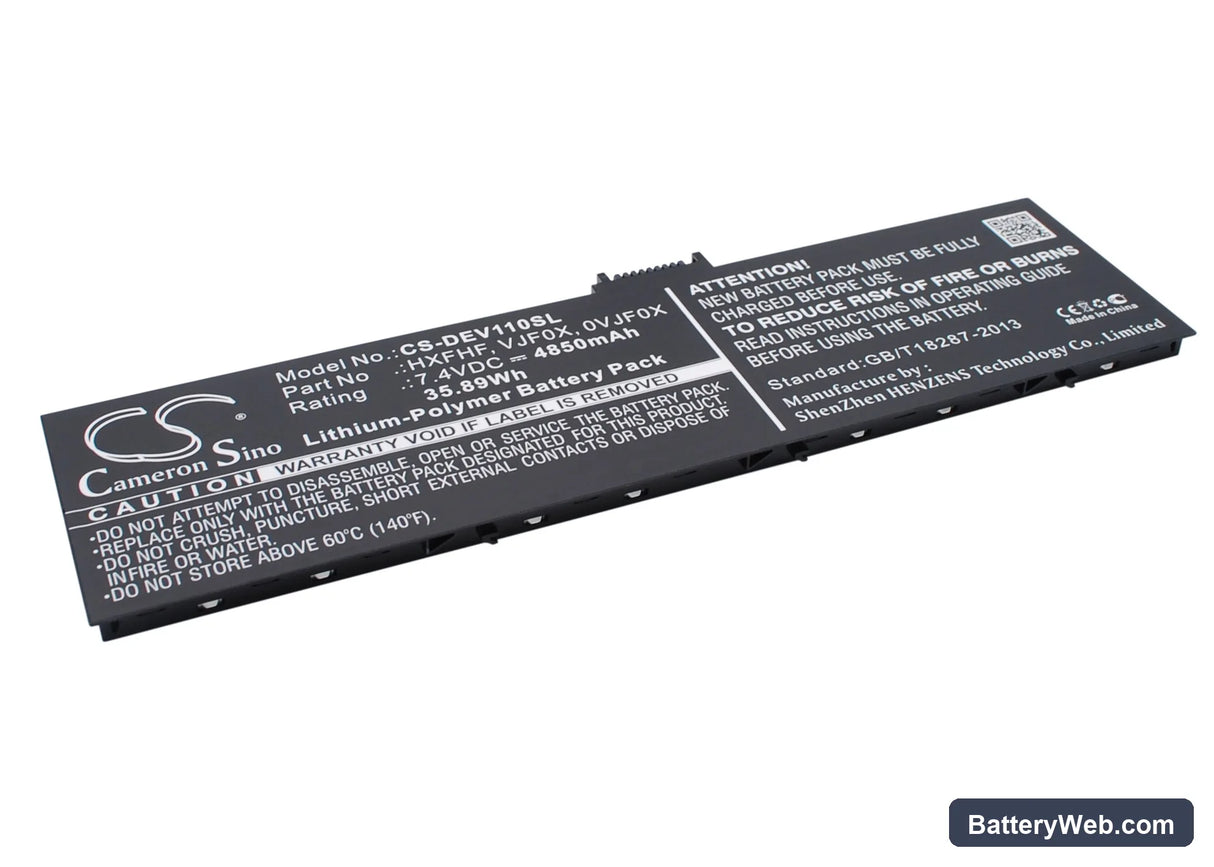 Dell Venue 11 Pro Replacement Battery, 7.4V, 4850mAh, Li-Polymer 2