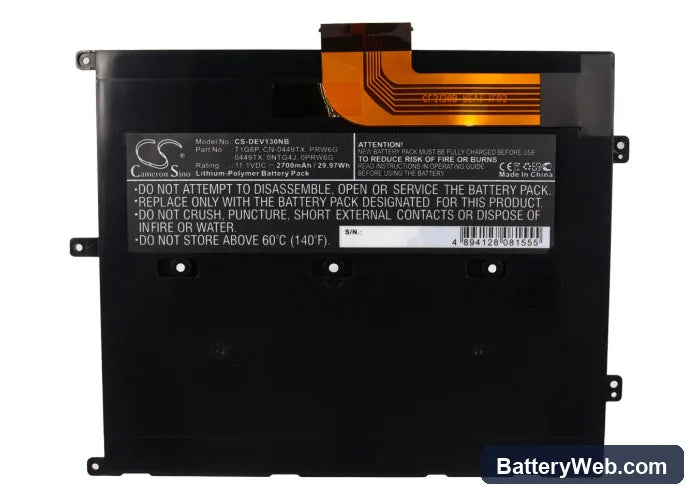 Dell Vostro V13 Replacement Battery, 11.1V, 2700mAh, Li-Polymer 5