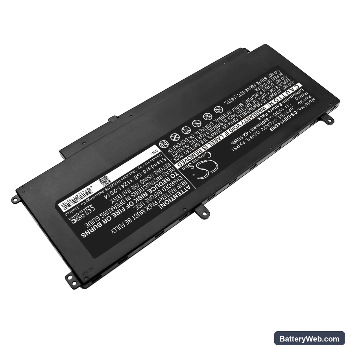 Dell Inspiron 15 7547 Replacement Battery, 11.1V, 3800mAh, Li-ion 2
