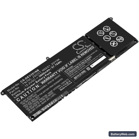 Dell Vostro 3510 Replacement Battery, 15.2V, 3800mAh, Li-Polymer 1