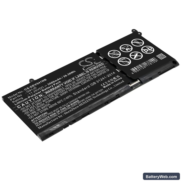 Dell Vostro 3511 Replacement Battery, 11.25V, 3500mAh, Li-Polymer 1