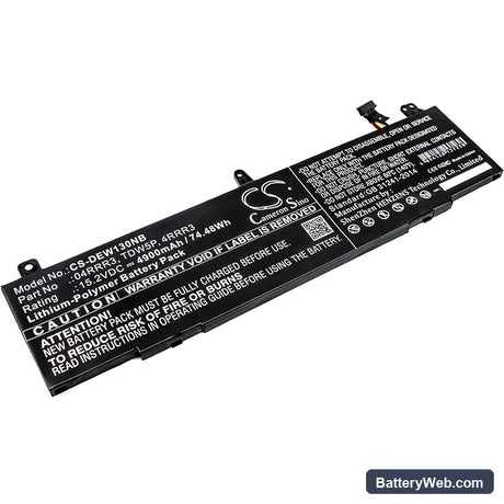 Dell Alienware 13 R3 Replacement Battery, 15.2V, 4900mAh, Li-Polymer 1