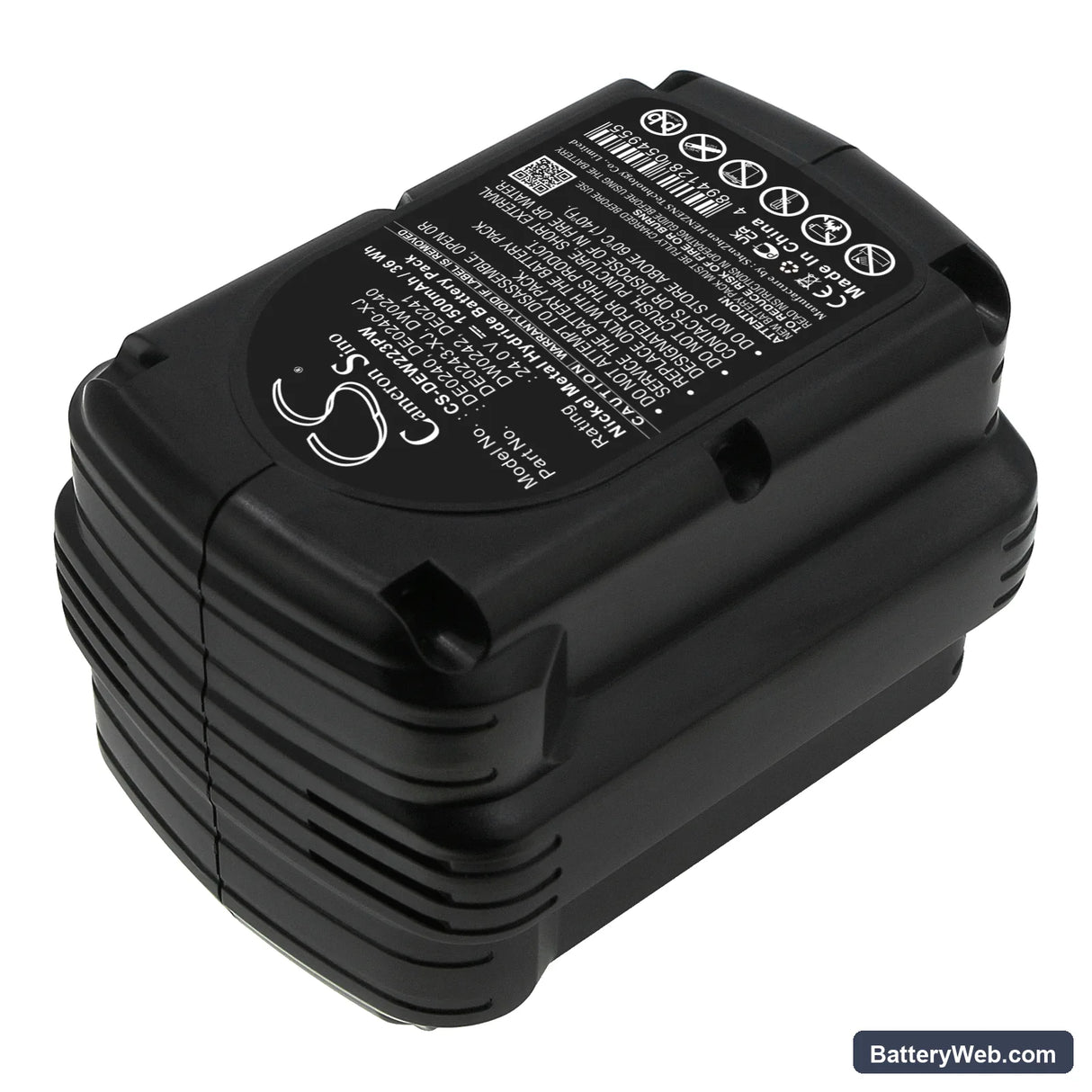 DeWalt DC222KA Replacement Battery, 24V, 1500mAh, Ni-MH 2