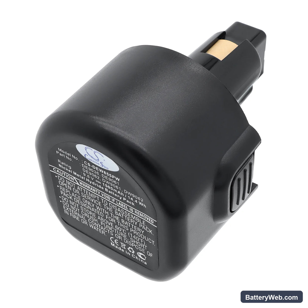 DeWalt DC750KA Replacement Battery, 9.6V, 1500mAh, Ni-MH 3