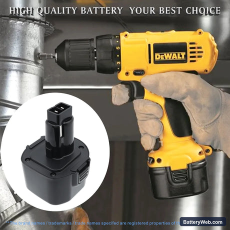 DeWalt DC750KA Replacement Battery, 9.6V, 1500mAh, Ni-MH 6