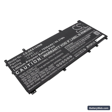 Dell Alienware X14 R1 Replacement Battery, 11.4V, 7050mAh, Li-Polymer 1