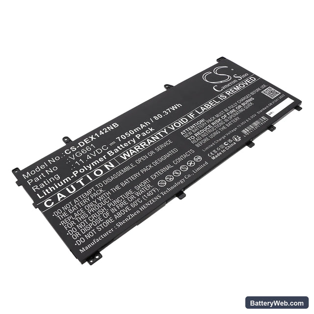 Dell Alienware X14 R1 Replacement Battery, 11.4V, 7050mAh, Li-Polymer 1