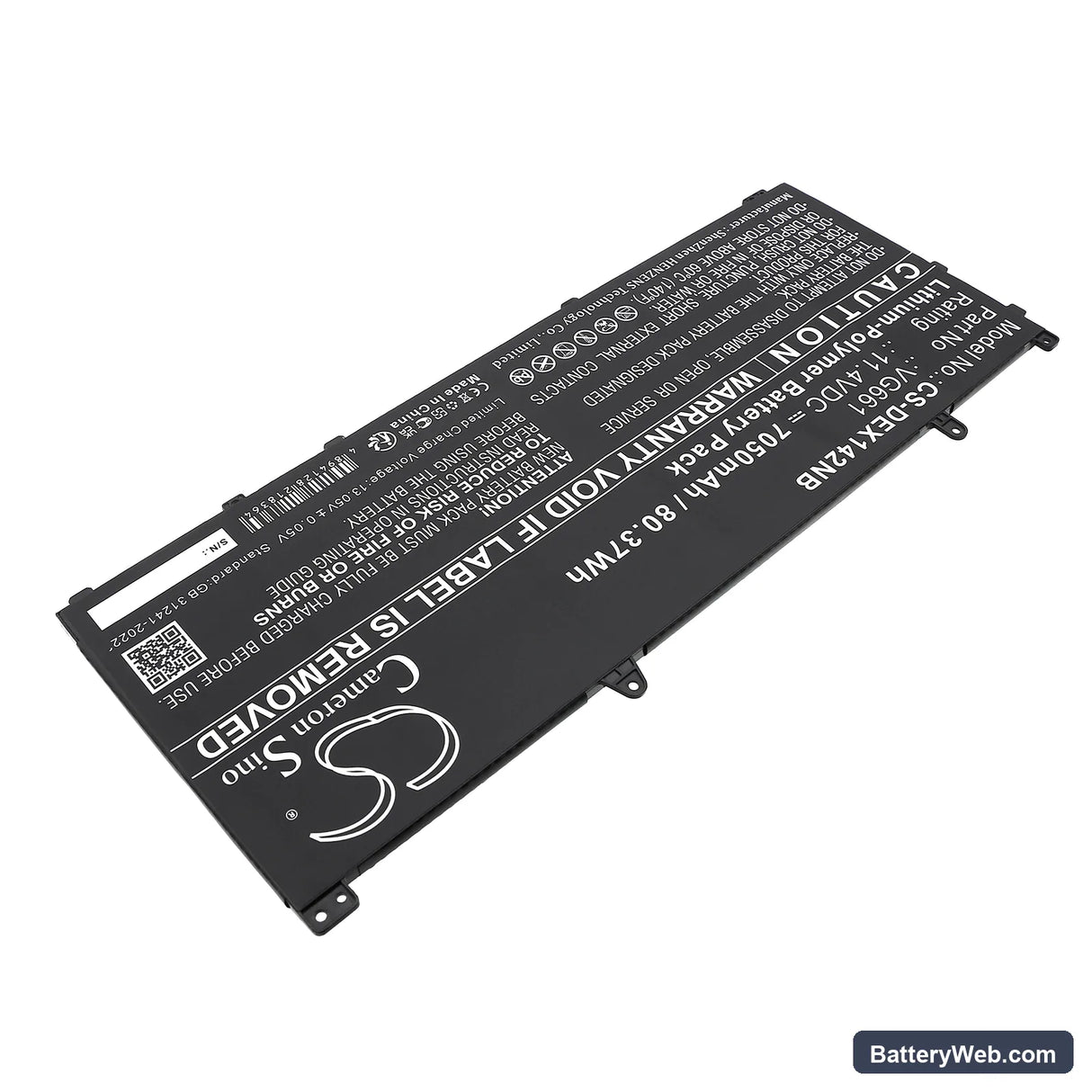 Dell Alienware X14 R1 Replacement Battery, 11.4V, 7050mAh, Li-Polymer 2