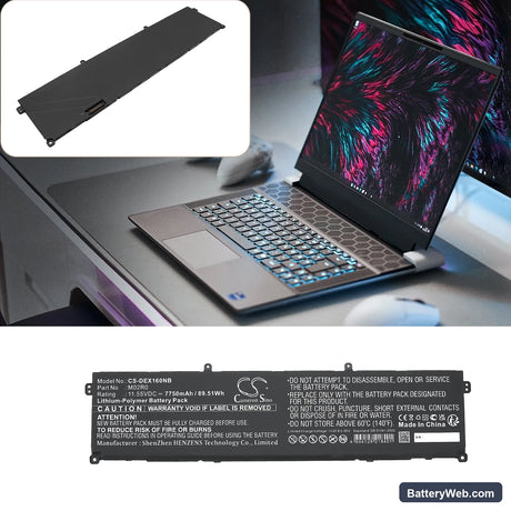 Dell Alienware X16 Replacement Battery, 11.55V, 7750mAh, Li-Polymer 6
