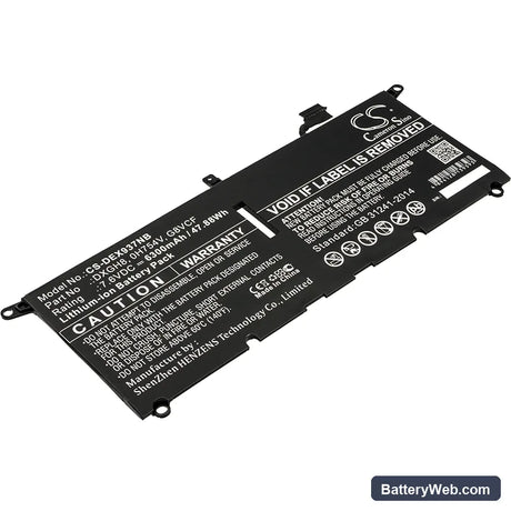Dell XPS 13 9370 Replacement Battery, 7.6V, 6300mAh, Li-ion 1
