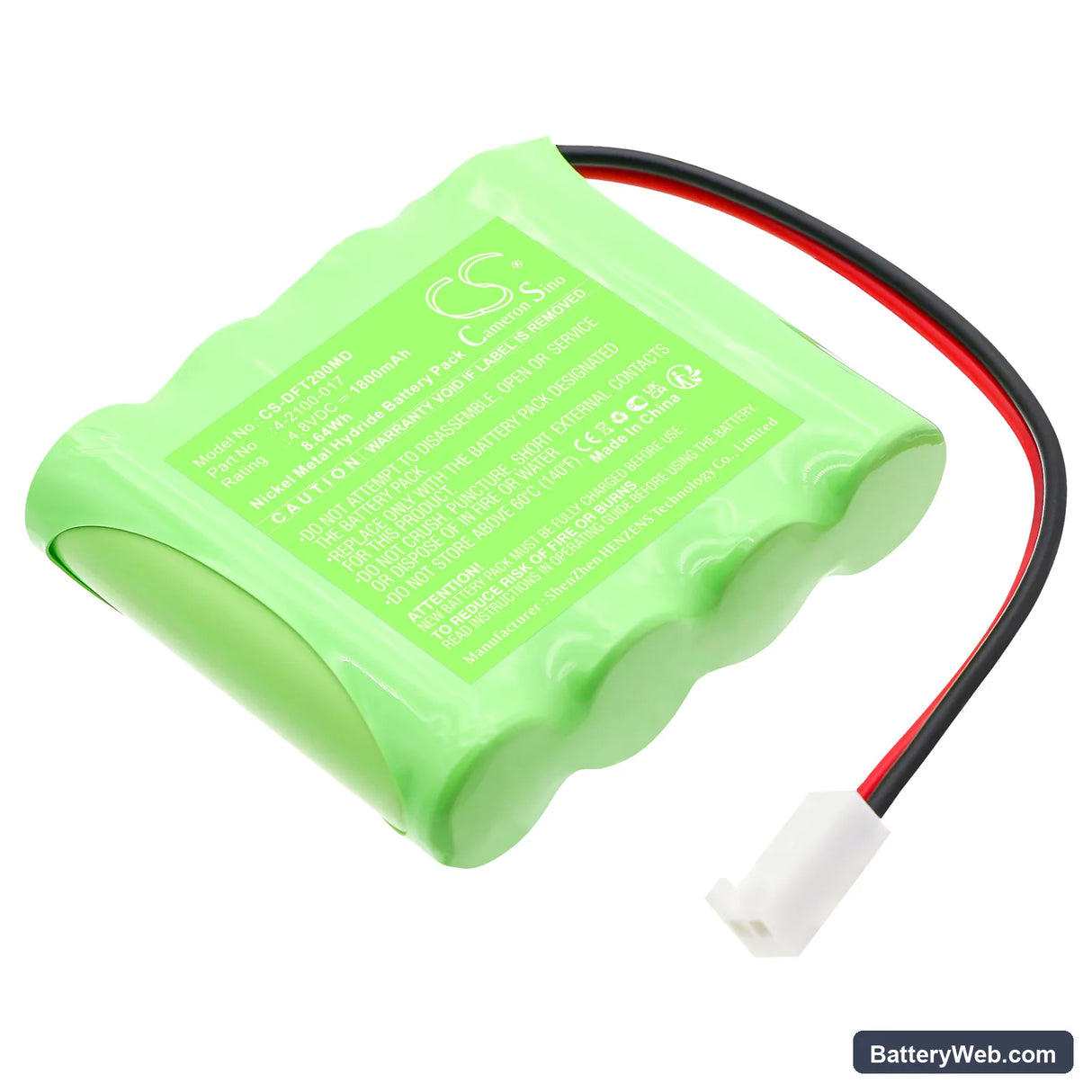 Delfi PTS System 2000 Replacement Battery, 4.8V, 1800mAh, Ni-MH 1