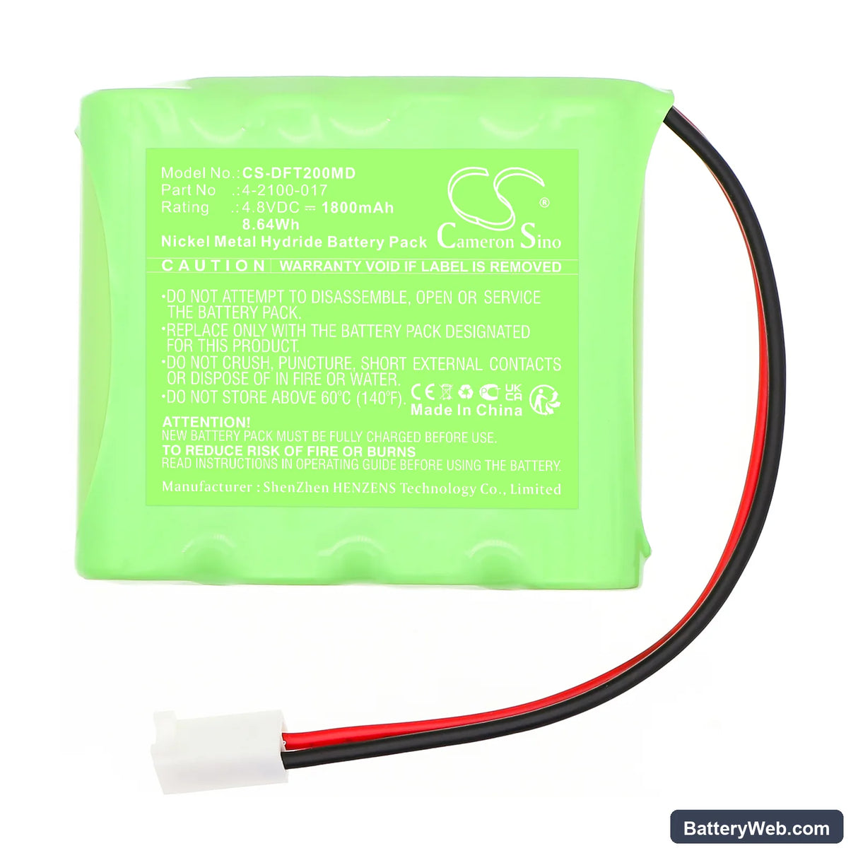 Delfi PTS System 2000 Replacement Battery, 4.8V, 1800mAh, Ni-MH 3