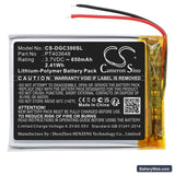 Denon AH-GC30 Replacement Battery, 3.7V, 650mAh, Li-Polymer 3