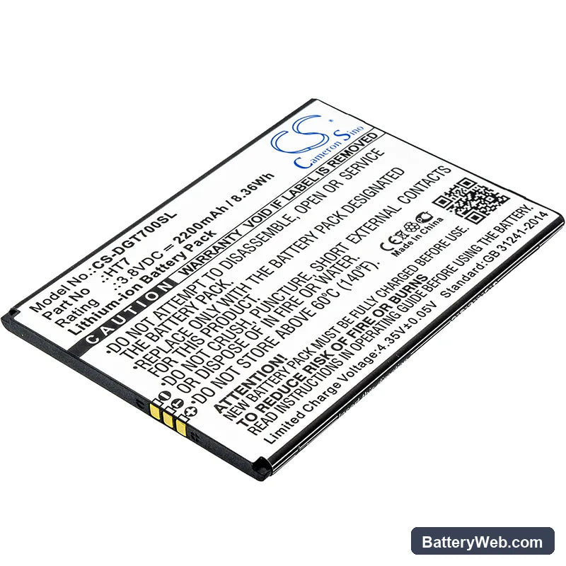 Doogee T7 Replacement Battery, 3.8V, 2200mAh, Li-ion 1
