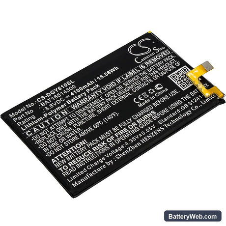 Doogee Y6 Max Replacement Battery, 3.8V, 4100mAh, Li-Polymer 1