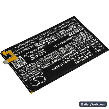Doogee Y6 Max Replacement Battery, 3.8V, 4100mAh, Li-Polymer 2
