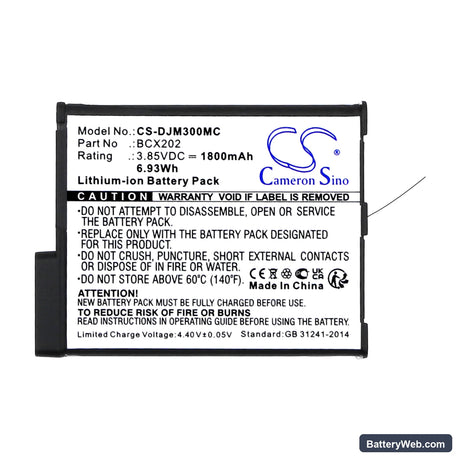 DJI Osmo Action 3 Replacement Battery, 3.85V, 1800mAh, Li-ion 5