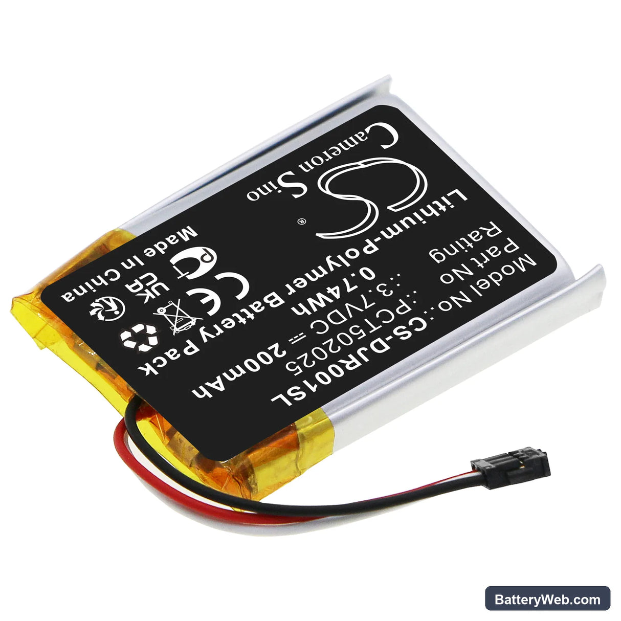 DJI MIC Receiver Replacement Battery, 3.7V, 200mAh, Li-Polymer 2