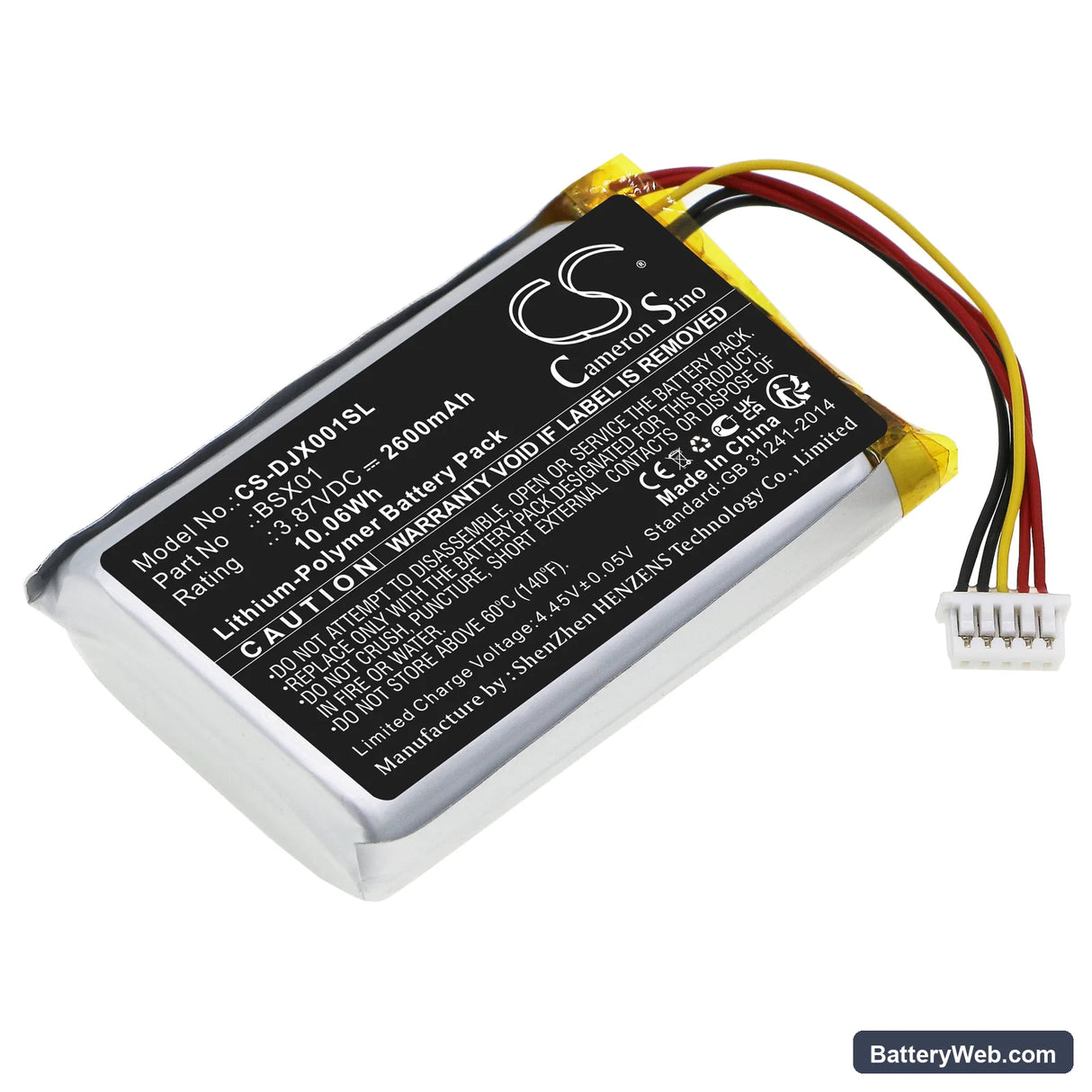 DJI ASB01 Replacement Battery, 3.87V, 2600mAh, Li-Polymer 1