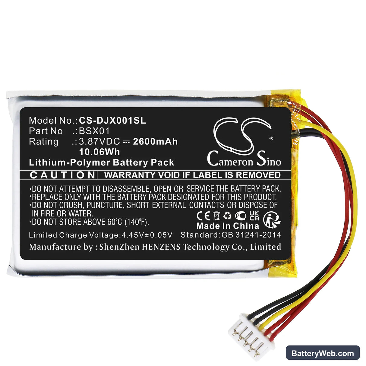 DJI ASB01 Replacement Battery, 3.87V, 2600mAh, Li-Polymer 3