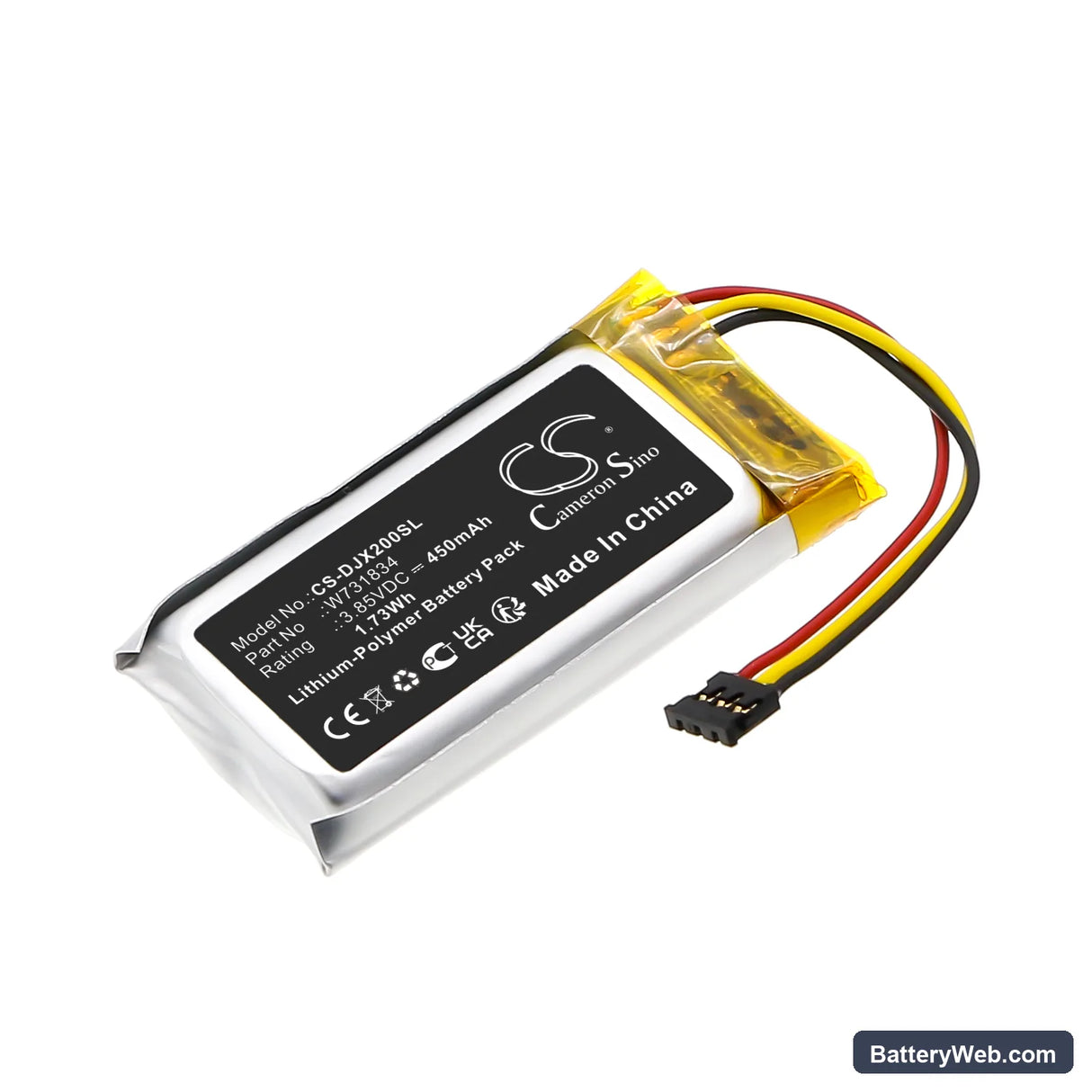 DJI MIC 2 Charging Case Replacement Battery, 3.85V, 450mAh, Li-Polymer 1