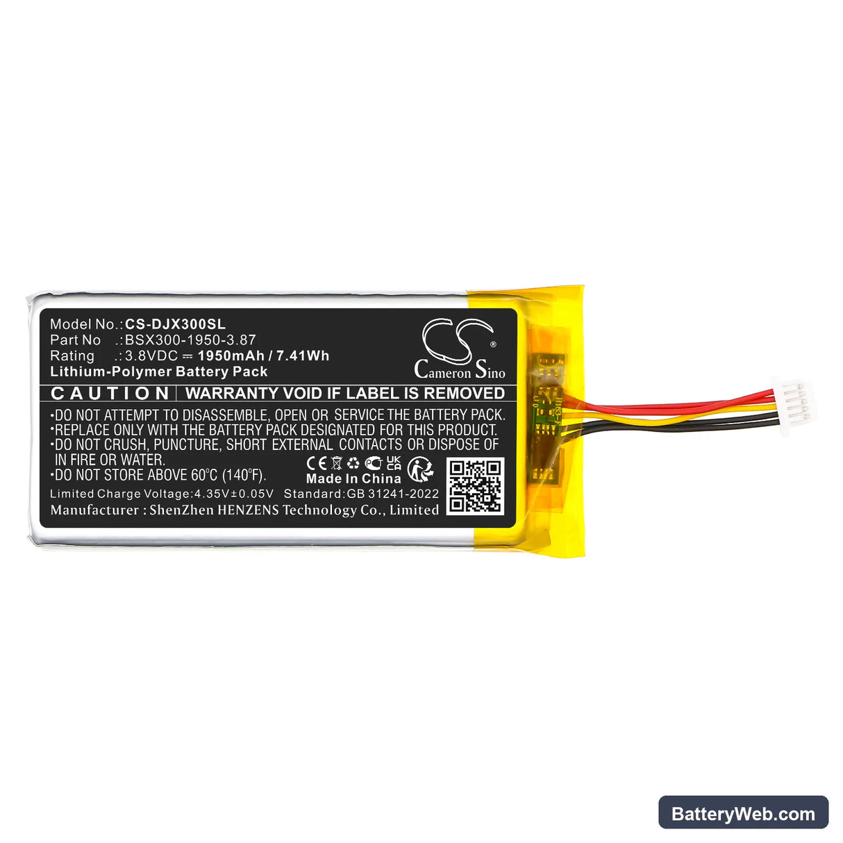 DJI MIC Mini Replacement Battery, 3.8V, 1950mAh, Li-Polymer 3