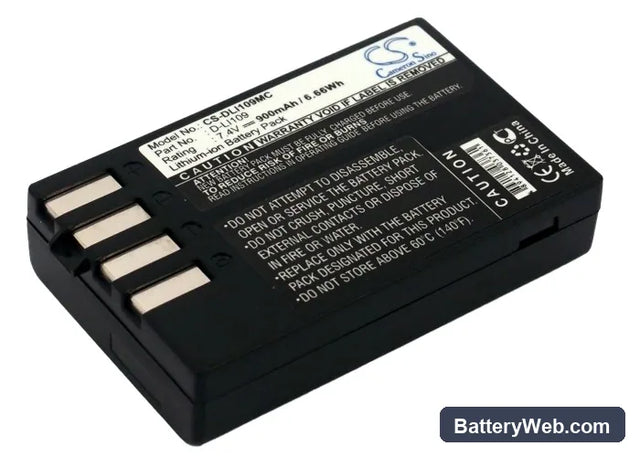 Pentax K-R Replacement Battery, 7.4V, 900mAh, Li-ion 1