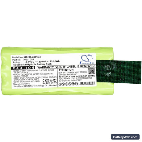 Dirt Devil Libero M606 Replacement Battery, 14.4V, 1800mAh, Ni-MH 3