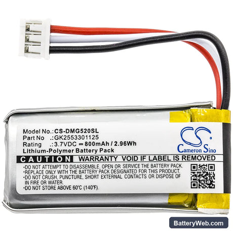 DIGITAL MATTER G52S Replacement Battery, 3.7V, 800mAh, Li-Polymer 3