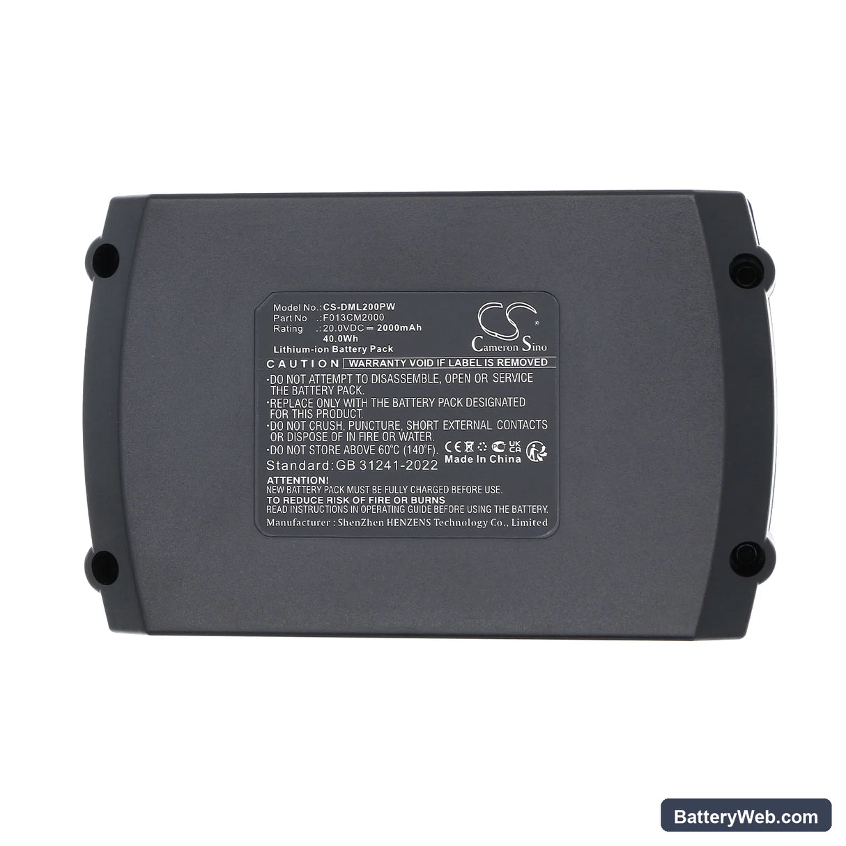 Dremel MM20V Replacement Battery, 20V, 2000mAh, Li-ion 6
