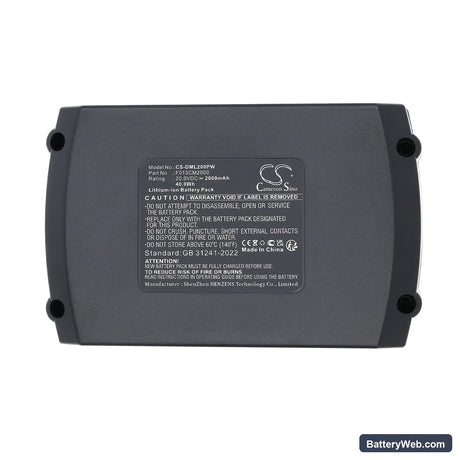 Dremel MM20V Replacement Battery, 20V, 2000mAh, Li-ion 6