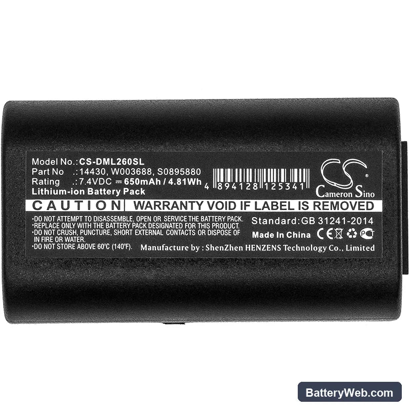 3M PL200 Replacement Battery, 7.4V, 650mAh, Li-ion 3