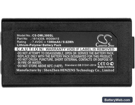 DYMO XTL 300 Replacement Battery, 7.4V, 1300mAh, Li-Polymer 3