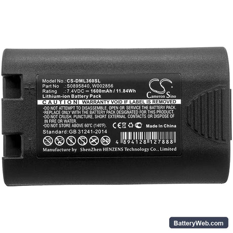 DYMO LabelManager 360D Replacement Battery, 7.4V, 1600mAh, Li-ion 3