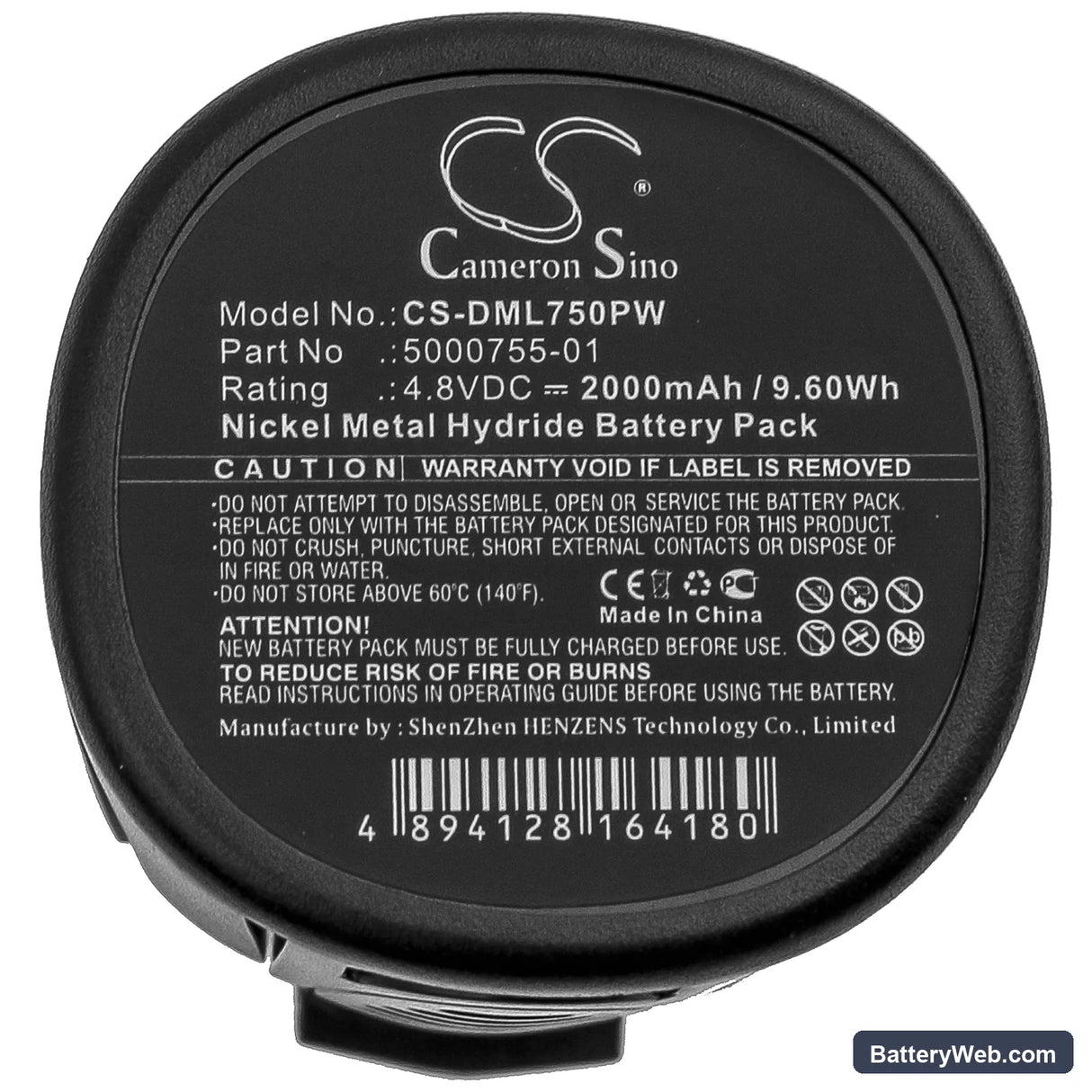 Dremel 750-02 Replacement Battery, 4.8V, 2000mAh, Ni-MH 4