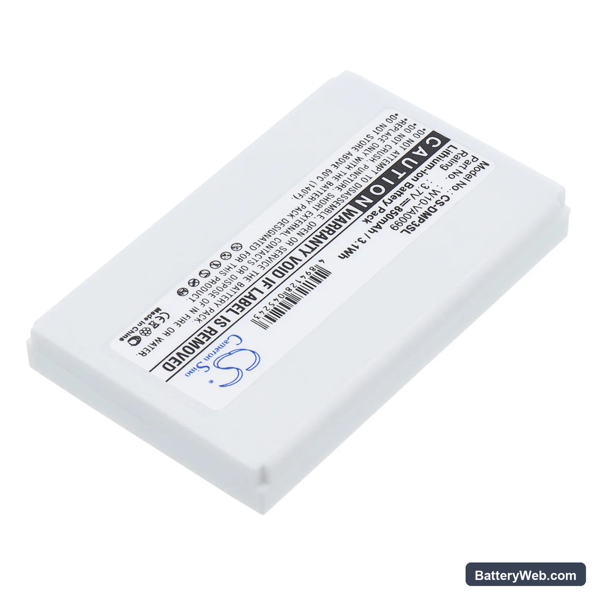 Minon DMP-3 Replacement Battery, 3.7V, 850mAh, Li-ion 2