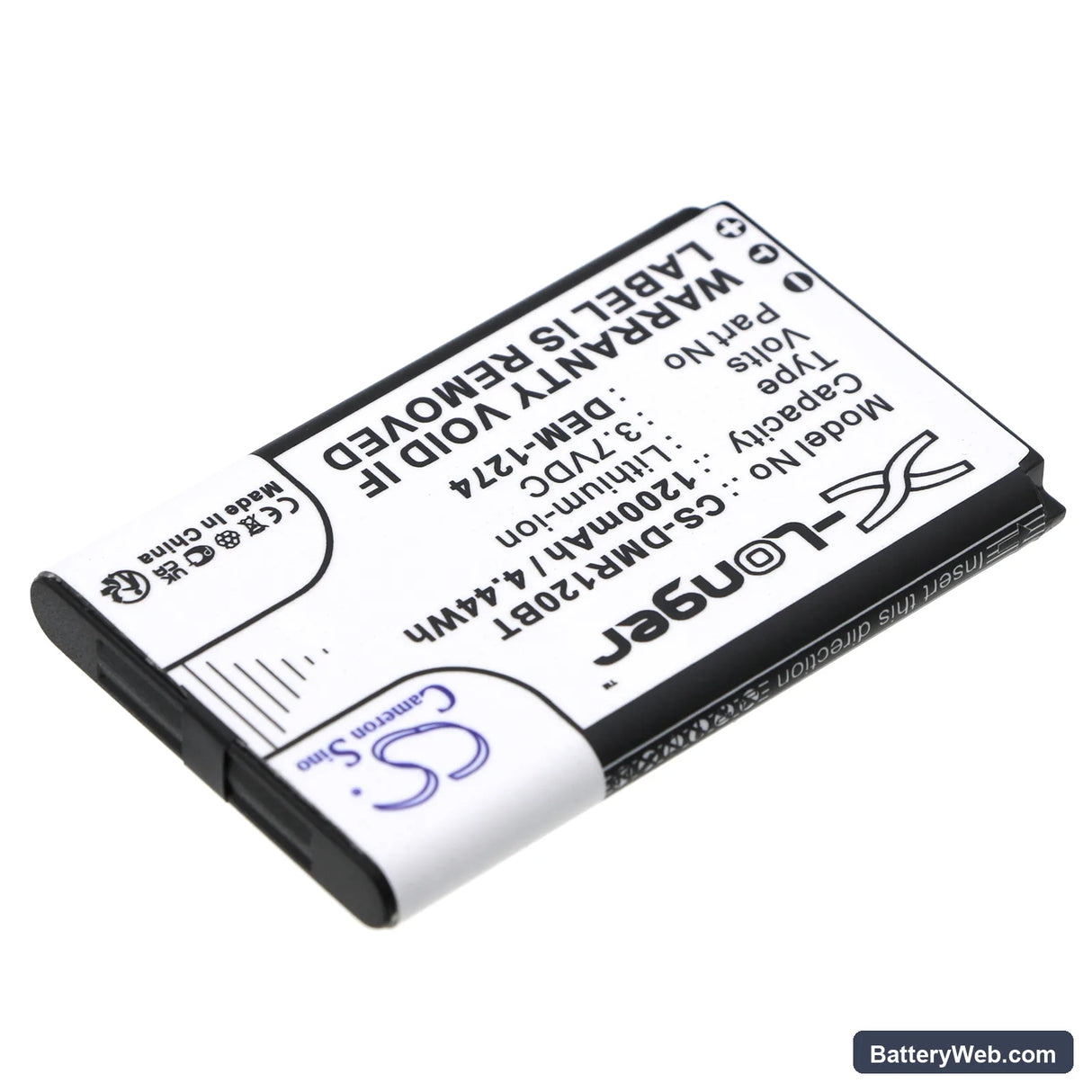 DEM K32RF Replacement Battery, 3.7V, 1200mAh, Li-ion 2