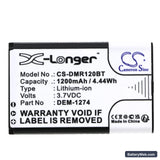 DEM K32RF Replacement Battery, 3.7V, 1200mAh, Li-ion 3