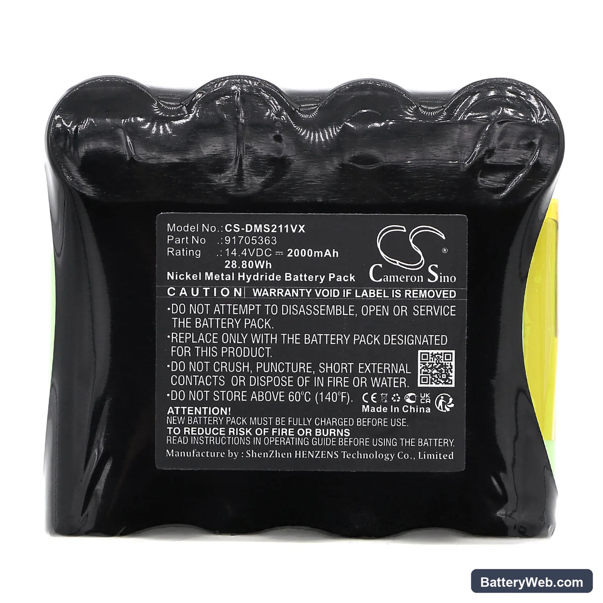 Domo DO211S Replacement Battery, 14.4V, 2000mAh, Ni-MH 3