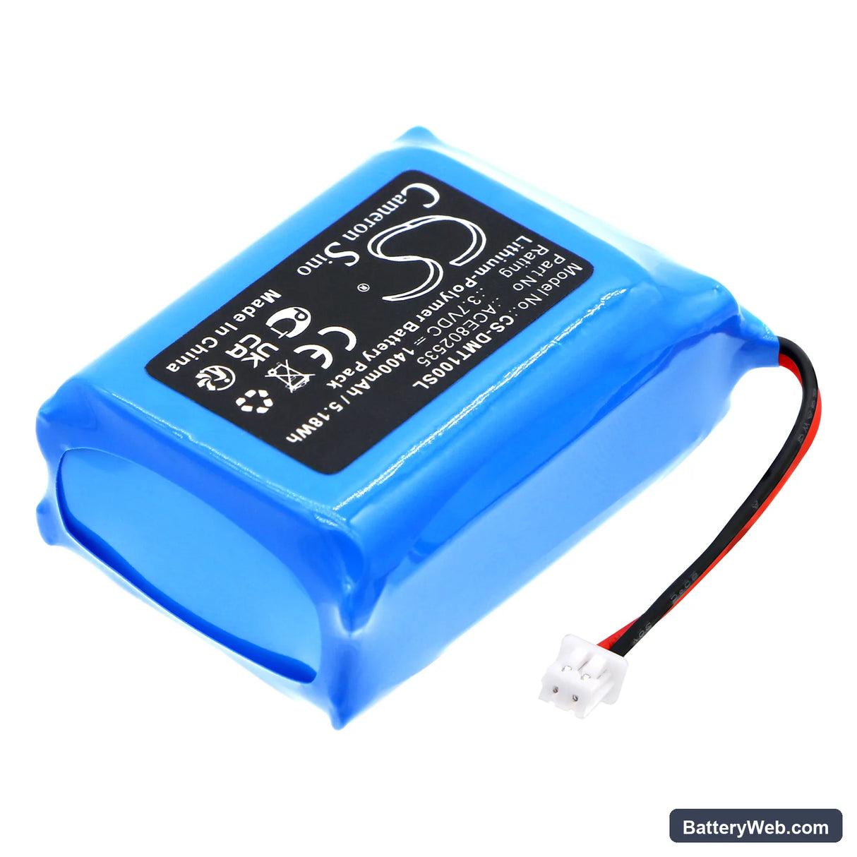Divoom Macchiato Replacement Battery, 3.7V, 1400mAh, Li-Polymer 2