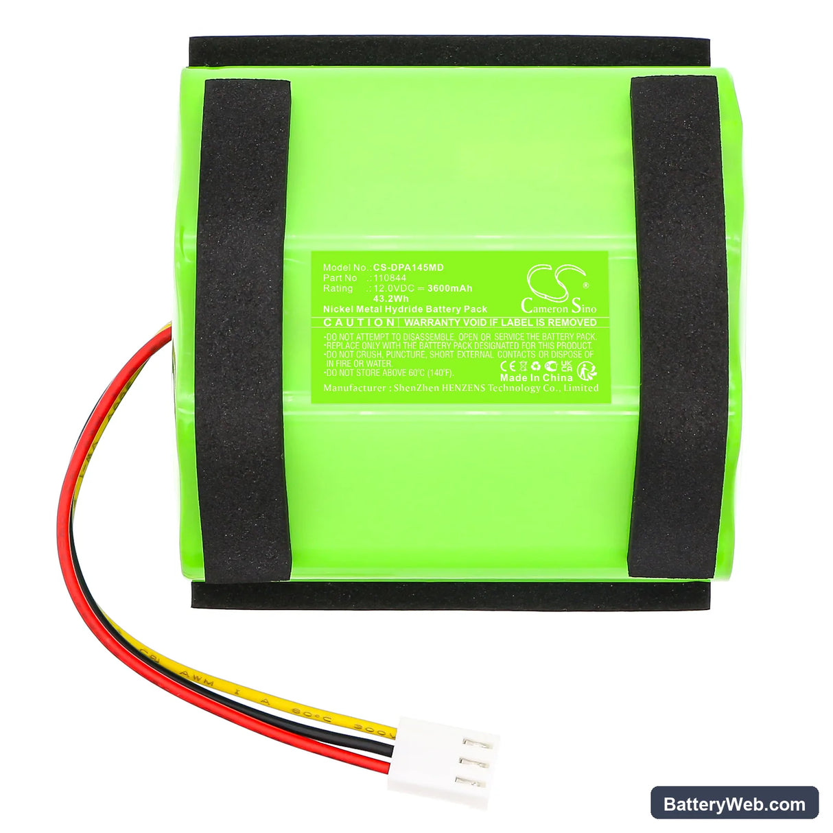 GE Portascan Bladder Scanner PA00141 Replacement Battery, 12V, 3600mAh, Ni-MH 3