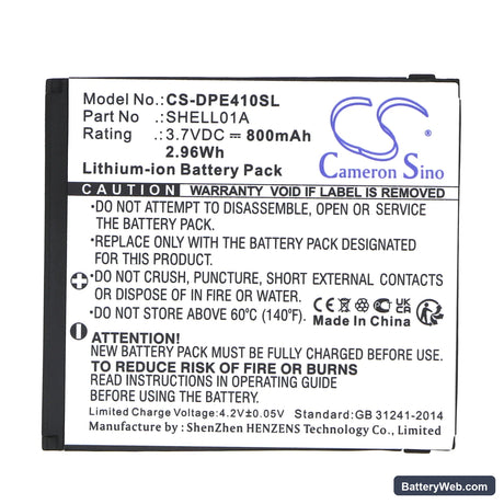 Doro PhoneEasy 410 Replacement Battery, 3.7V, 800mAh, Li-ion 5