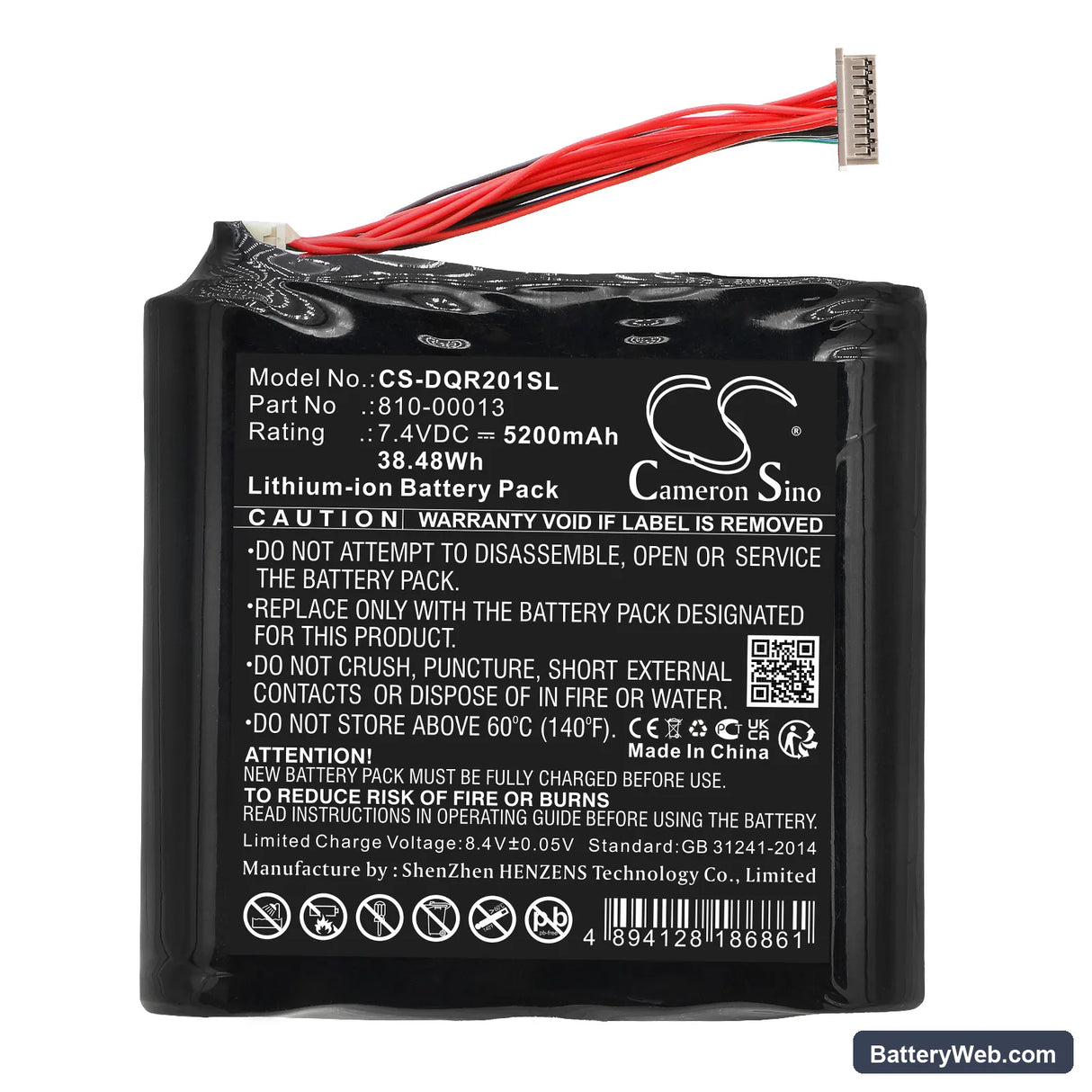 DAQRI Smart Glasses Replacement Battery, 7.4V, 5200mAh, Li-ion 3
