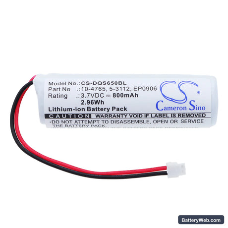Datalogic QS6500BT Replacement Battery, 3.7V, 800mAh, Li-ion 3